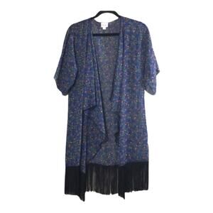 Lularoe swim cover fringe floral sheer Barbie new size small Monroe